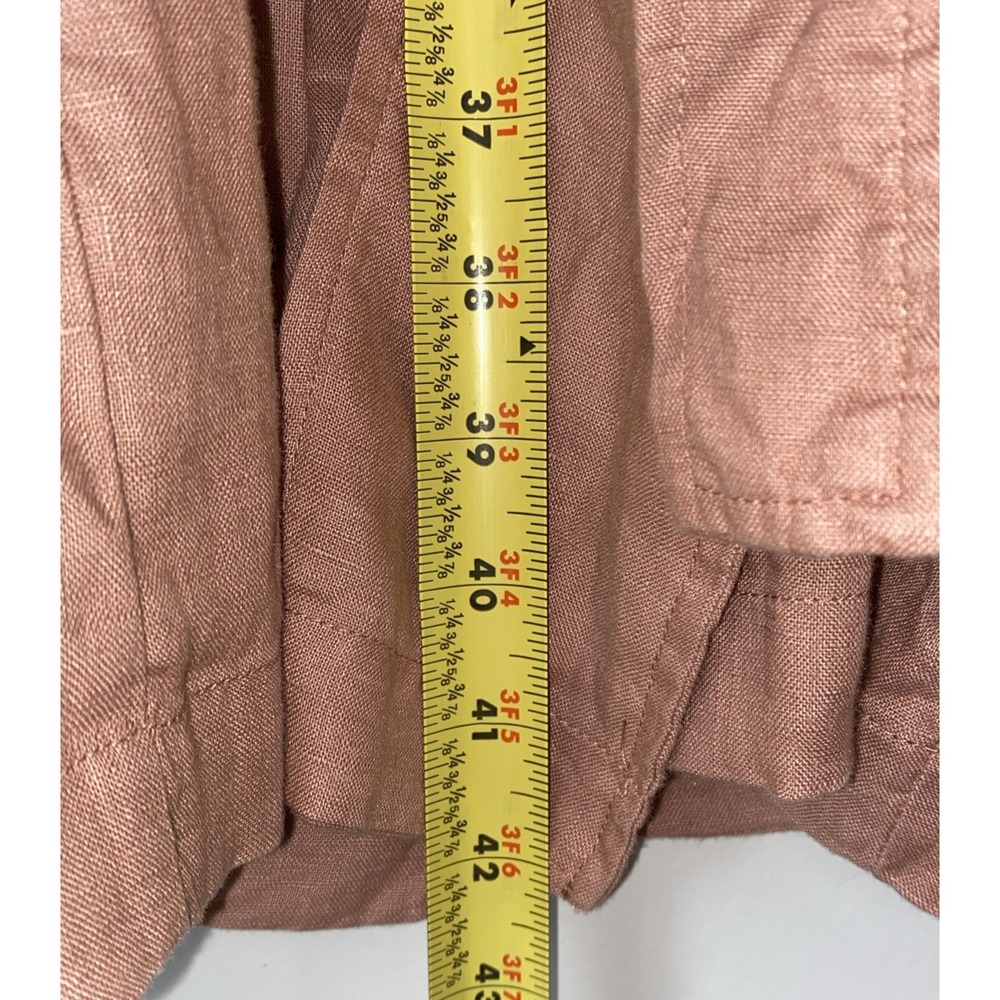 New Cynthia Rowley 100% Linen Trench Coat Dusty Rose Tie Waist Pockets Womens XL - Picture 7 of 10